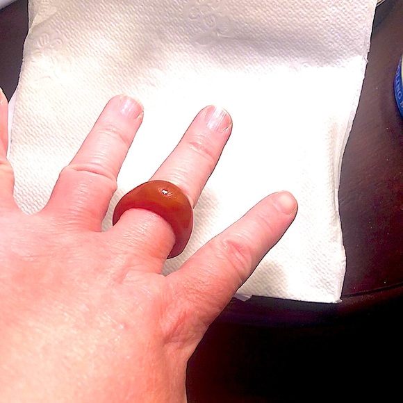 Dome shaped Natural stone large ring - Picture 4 of 4